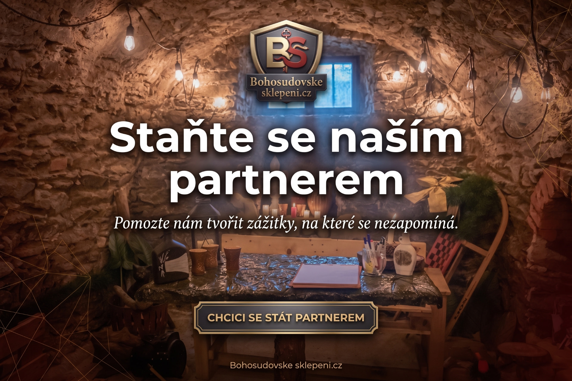 Bohosudovské sklepení – Staňte se naším partnerem